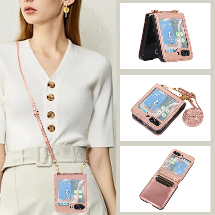 Card Slot Crossbody Folding Leather Phone Case, For Samsung Galaxy Z Flip5