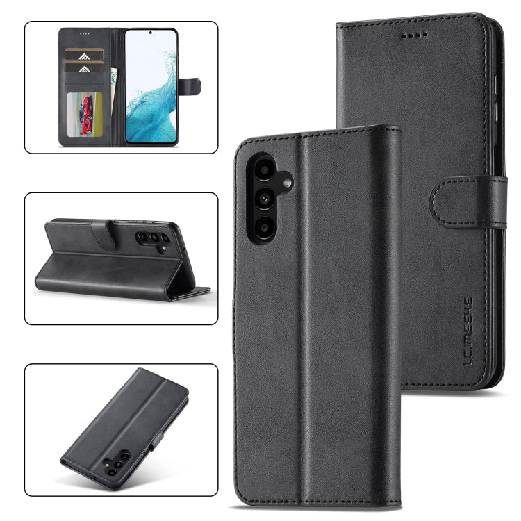 LC.IMEEKE Calf Texture Leather Phone Case, For Samsung Galaxy S23 FE 5G, For Samsung Galaxy A55 5G, For Samsung Galaxy A05, For Samsung Galaxy A05S, For Samsung Galaxy A35 5G, For Samsung Galaxy S24 Ultra 5G, For Samsung Galaxy S24+ 5G                 ...