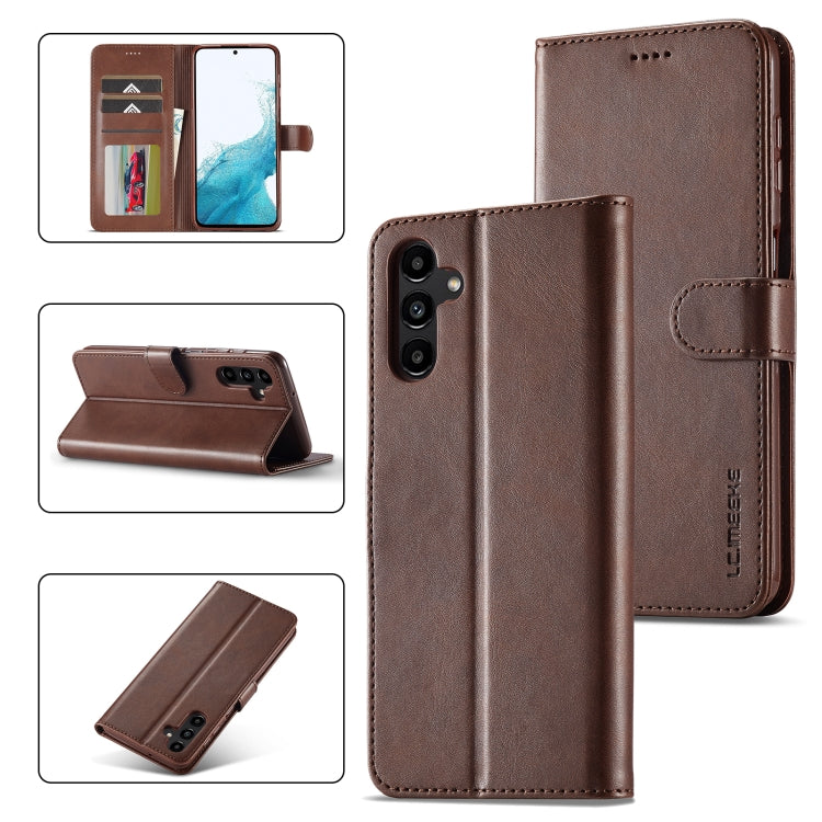 LC.IMEEKE Calf Texture Leather Phone Case, For Samsung Galaxy S23 FE 5G, For Samsung Galaxy A55 5G, For Samsung Galaxy A05, For Samsung Galaxy A05S, For Samsung Galaxy A35 5G, For Samsung Galaxy S24 Ultra 5G, For Samsung Galaxy S24+ 5G                 ...