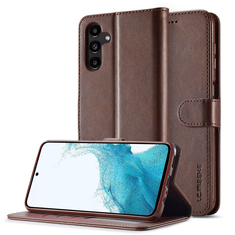 LC.IMEEKE Calf Texture Leather Phone Case, For Samsung Galaxy S23 FE 5G, For Samsung Galaxy A55 5G, For Samsung Galaxy A05, For Samsung Galaxy A05S, For Samsung Galaxy A35 5G, For Samsung Galaxy S24 Ultra 5G, For Samsung Galaxy S24+ 5G                 ...