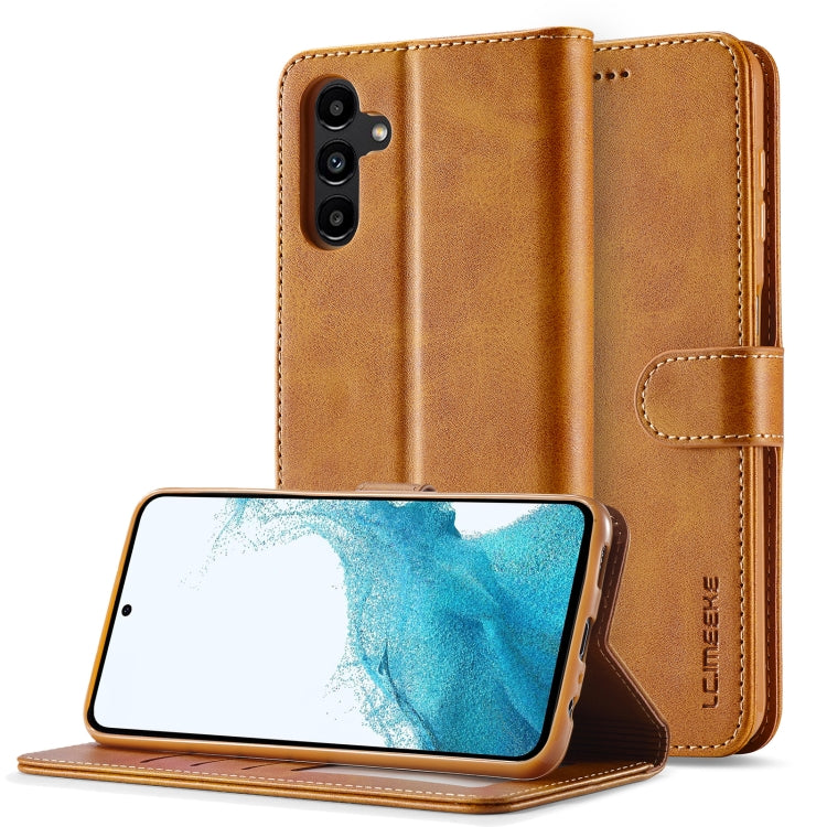 LC.IMEEKE Calf Texture Leather Phone Case, For Samsung Galaxy S24 Ultra 5G, For Samsung Galaxy S23 FE 5G, For Samsung Galaxy A55 5G, For Samsung Galaxy A05, For Samsung Galaxy A05S, For Samsung Galaxy A35 5G, For Samsung Galaxy S24+ 5G                 ...