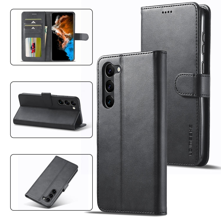 LC.IMEEKE Calf Texture Leather Phone Case, For Samsung Galaxy S24 Ultra 5G, For Samsung Galaxy S23 FE 5G, For Samsung Galaxy A55 5G, For Samsung Galaxy A05, For Samsung Galaxy A05S, For Samsung Galaxy A35 5G, For Samsung Galaxy S24+ 5G                 ...