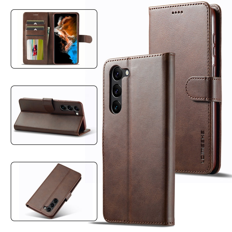 LC.IMEEKE Calf Texture Leather Phone Case, For Samsung Galaxy S24 Ultra 5G, For Samsung Galaxy S23 FE 5G, For Samsung Galaxy A55 5G, For Samsung Galaxy A05, For Samsung Galaxy A05S, For Samsung Galaxy A35 5G, For Samsung Galaxy S24+ 5G                 ...
