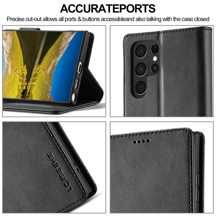 LC.IMEEKE Calf Texture Leather Phone Case, For Samsung Galaxy S24 Ultra 5G, For Samsung Galaxy S23 FE 5G, For Samsung Galaxy A55 5G, For Samsung Galaxy A05, For Samsung Galaxy A05S, For Samsung Galaxy A35 5G, For Samsung Galaxy S24+ 5G                 ...