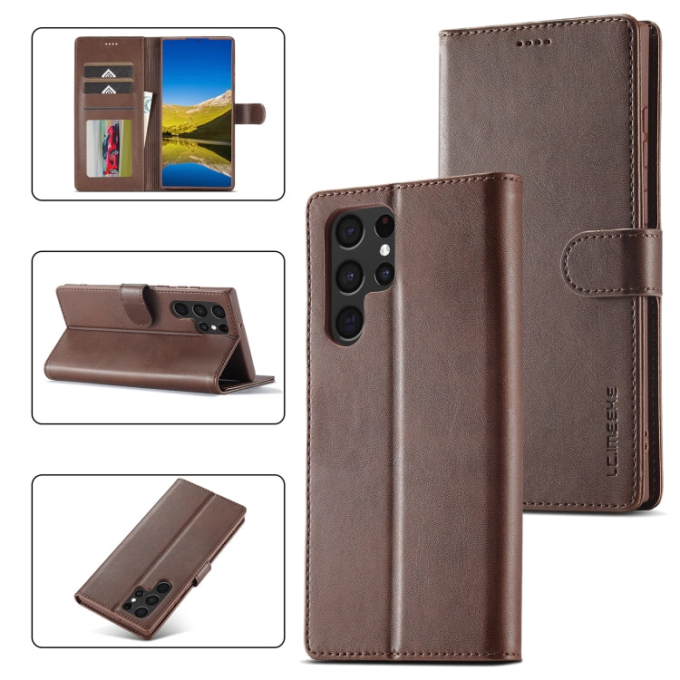 LC.IMEEKE Calf Texture Leather Phone Case, For Samsung Galaxy S24 Ultra 5G, For Samsung Galaxy S23 FE 5G, For Samsung Galaxy A55 5G, For Samsung Galaxy A05, For Samsung Galaxy A05S, For Samsung Galaxy A35 5G, For Samsung Galaxy S24+ 5G                 ...