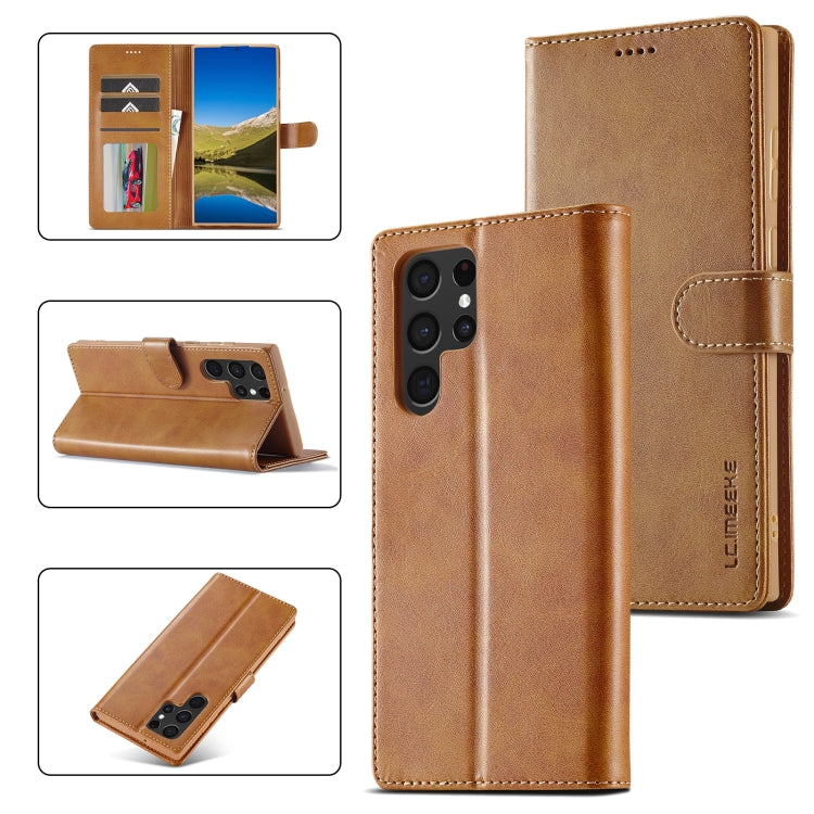LC.IMEEKE Calf Texture Leather Phone Case, For Samsung Galaxy S24 Ultra 5G, For Samsung Galaxy S23 FE 5G, For Samsung Galaxy A55 5G, For Samsung Galaxy A05, For Samsung Galaxy A05S, For Samsung Galaxy A35 5G, For Samsung Galaxy S24+ 5G                 ...