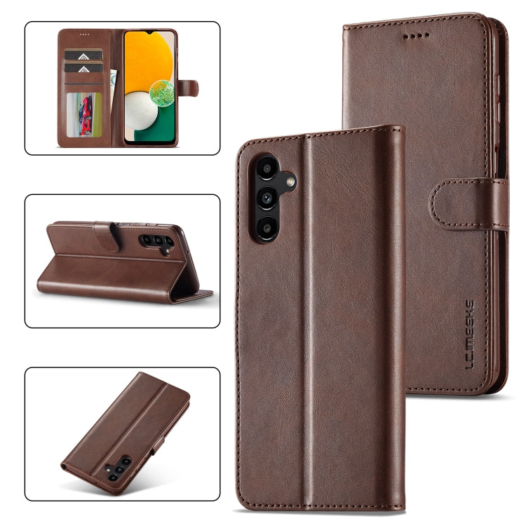 LC.IMEEKE Calf Texture Leather Phone Case, For Samsung Galaxy S24 Ultra 5G, For Samsung Galaxy S23 FE 5G, For Samsung Galaxy A55 5G, For Samsung Galaxy A05, For Samsung Galaxy A05S, For Samsung Galaxy A35 5G, For Samsung Galaxy S24+ 5G                 ...