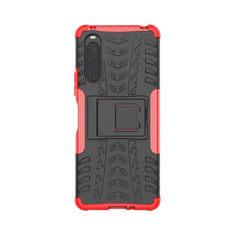 Tire Texture TPU + PC Phone Case with Holder, For Sony Xperia 10 V, For Sony Xperia 1 V