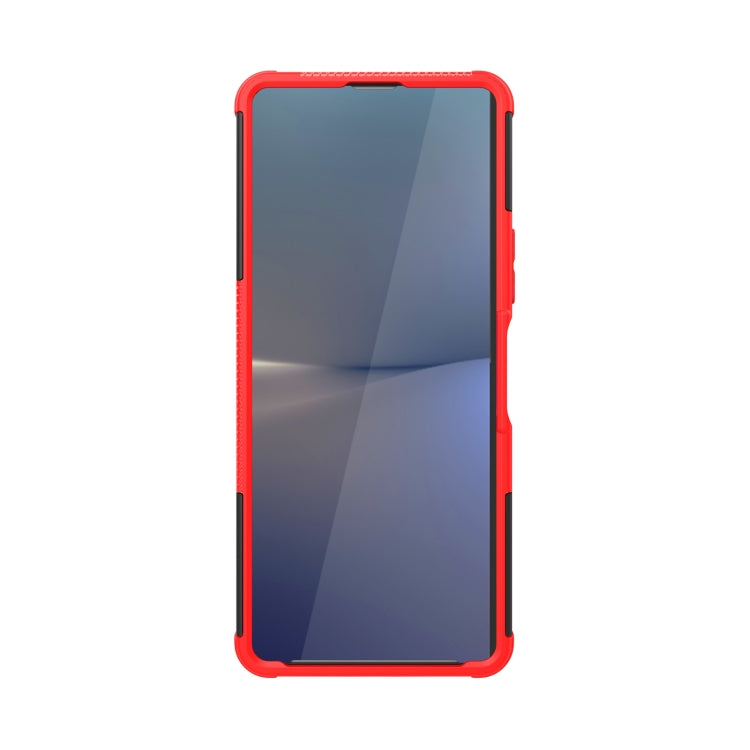 Tire Texture TPU + PC Phone Case with Holder, For Sony Xperia 10 V, For Sony Xperia 1 V