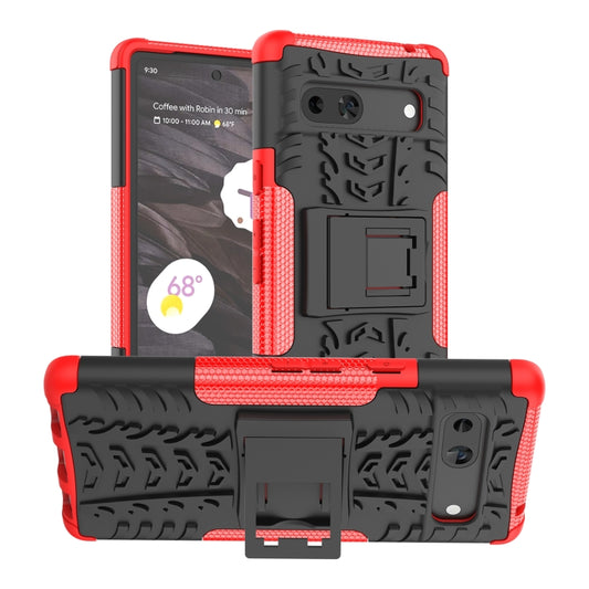 Tire Texture TPU + PC Phone Case with Holder, For Google Pixel 7a