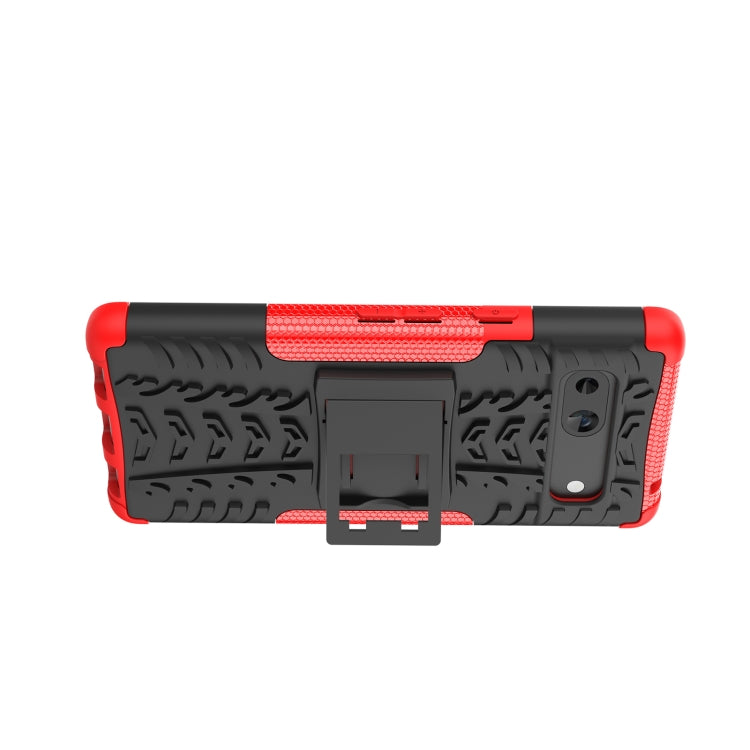 Tire Texture TPU + PC Phone Case with Holder, For Google Pixel 7a