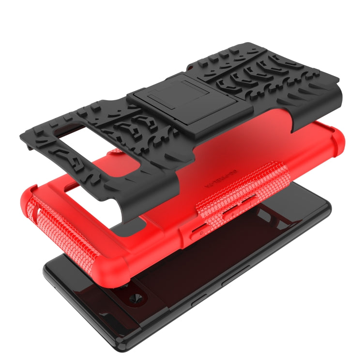 Tire Texture TPU + PC Phone Case with Holder, For Google Pixel 7a