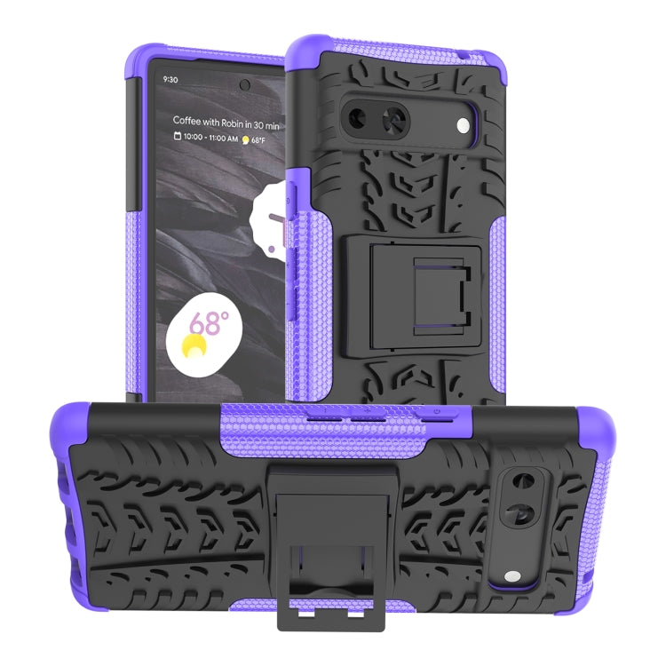 Tire Texture TPU + PC Phone Case with Holder, For Google Pixel 7a