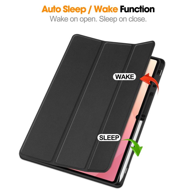 Custer TPU Pure Color 3-Fold Holder Smart Leather Tablet Case with Pen Tray, For Galaxy Tab S12 Ultra / S11 Ultra, For Galaxy Tab S10 Ultra / S9 Ultra
