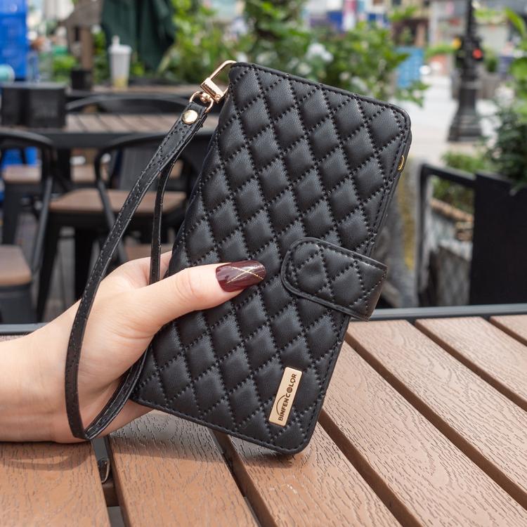 Diamond Lattice Zipper Wallet Leather Flip Phone Case, For Samsung Galaxy Z Fold7, For Samsung Galaxy Z Fold6, For Samsung Galaxy Z Fold5