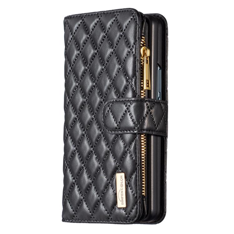 Diamond Lattice Zipper Wallet Leather Flip Phone Case, For Galaxy Z Fold8 5G, For Galaxy Z Fold8 Ultra 5G, For Samsung Galaxy Z Fold7, For Samsung Galaxy Z Fold6, For Samsung Galaxy Z Fold5