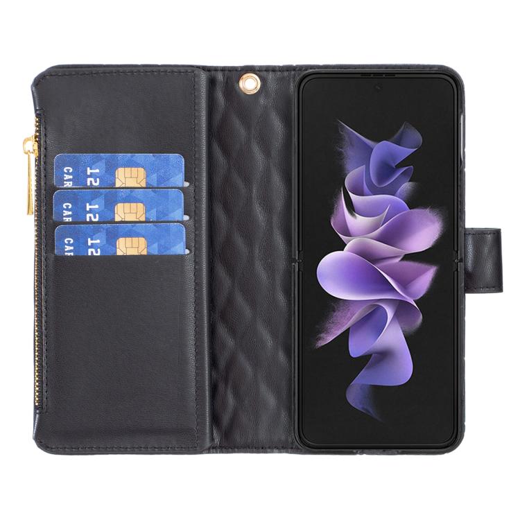 Diamond Lattice Zipper Wallet Leather Flip Phone Case, For Galaxy Z Fold8 5G, For Galaxy Z Fold8 Ultra 5G, For Samsung Galaxy Z Fold7, For Samsung Galaxy Z Fold6, For Samsung Galaxy Z Fold5