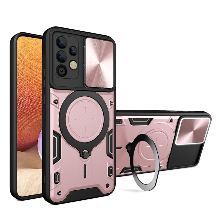 CD Texture Sliding Camshield Magnetic Holder Phone Case, For Samsung Galaxy A35 5G, For Samsung Galaxy S23 FE 5G, For Samsung Galaxy M53 5G, For Samsung Galaxy M33 5G, For Samsung Galaxy A32 4G, For Samsung Galaxy A72 4G / 5G                           ...