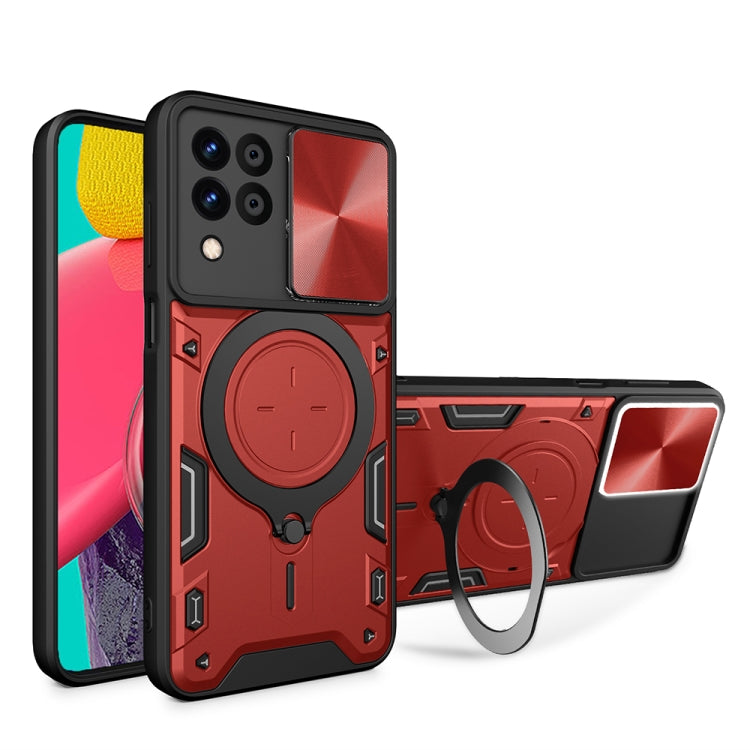 CD Texture Sliding Camshield Magnetic Holder Phone Case, For Samsung Galaxy A35 5G, For Samsung Galaxy S23 FE 5G, For Samsung Galaxy M53 5G, For Samsung Galaxy M33 5G, For Samsung Galaxy A32 4G, For Samsung Galaxy A72 4G / 5G                           ...
