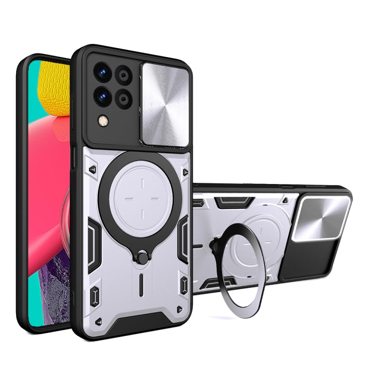 CD Texture Sliding Camshield Magnetic Holder Phone Case, For Samsung Galaxy A35 5G, For Samsung Galaxy S23 FE 5G, For Samsung Galaxy M53 5G, For Samsung Galaxy M33 5G, For Samsung Galaxy A32 4G, For Samsung Galaxy A72 4G / 5G                           ...