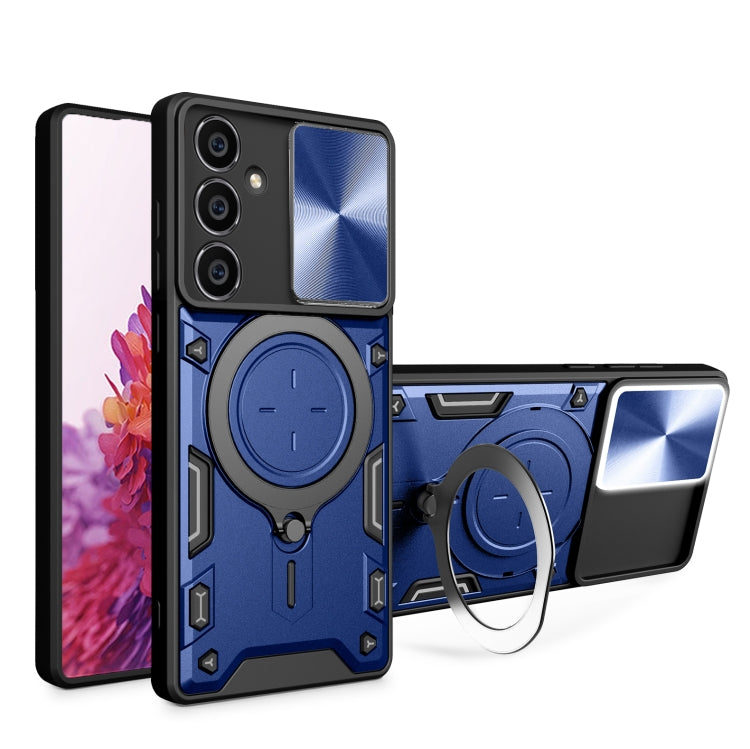 CD Texture Sliding Camshield Magnetic Holder Phone Case, For Samsung Galaxy A35 5G, For Samsung Galaxy S23 FE 5G, For Samsung Galaxy M53 5G, For Samsung Galaxy M33 5G, For Samsung Galaxy A32 4G, For Samsung Galaxy A72 4G / 5G                           ...