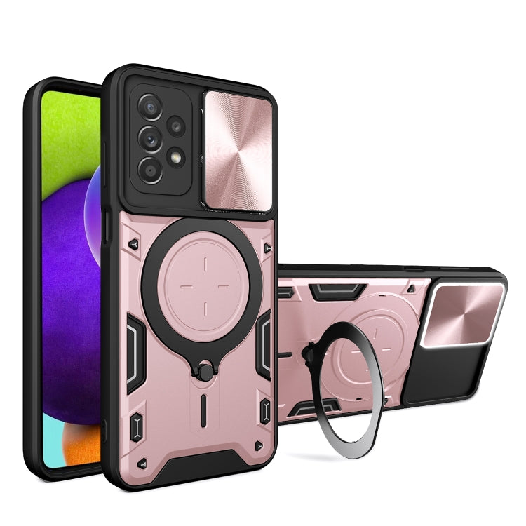 CD Texture Sliding Camshield Magnetic Holder Phone Case, For Samsung Galaxy A35 5G, For Samsung Galaxy S23 FE 5G, For Samsung Galaxy M53 5G, For Samsung Galaxy M33 5G, For Samsung Galaxy A32 4G, For Samsung Galaxy A72 4G / 5G                           ...