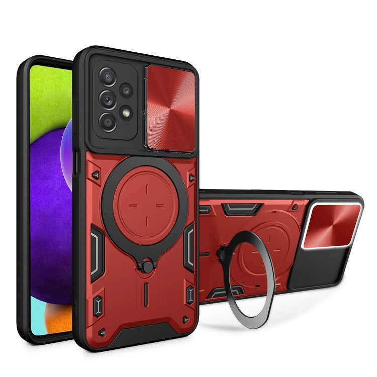 CD Texture Sliding Camshield Magnetic Holder Phone Case, For Samsung Galaxy A35 5G, For Samsung Galaxy S23 FE 5G, For Samsung Galaxy M53 5G, For Samsung Galaxy M33 5G, For Samsung Galaxy A32 4G, For Samsung Galaxy A72 4G / 5G                           ...