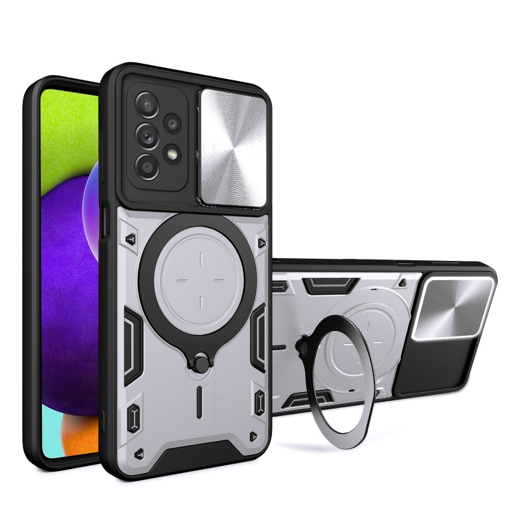 CD Texture Sliding Camshield Magnetic Holder Phone Case, For Samsung Galaxy A35 5G, For Samsung Galaxy S23 FE 5G, For Samsung Galaxy M53 5G, For Samsung Galaxy M33 5G, For Samsung Galaxy A32 4G, For Samsung Galaxy A72 4G / 5G                           ...