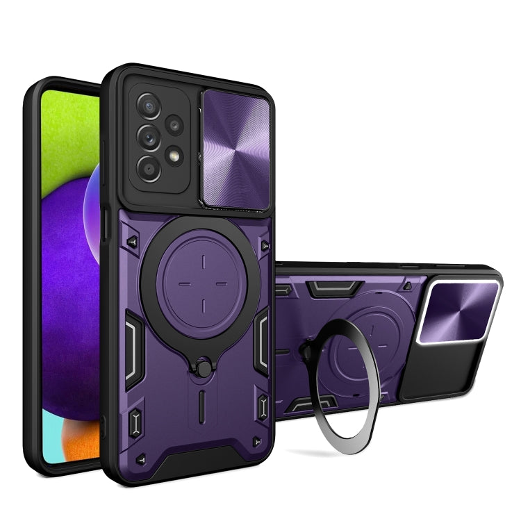 CD Texture Sliding Camshield Magnetic Holder Phone Case, For Samsung Galaxy A35 5G, For Samsung Galaxy S23 FE 5G, For Samsung Galaxy M53 5G, For Samsung Galaxy M33 5G, For Samsung Galaxy A32 4G, For Samsung Galaxy A72 4G / 5G                           ...