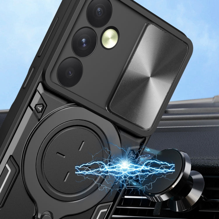 CD Texture Sliding Camshield Magnetic Holder Phone Case, For Samsung Galaxy A35 5G, For Samsung Galaxy S23 FE 5G, For Samsung Galaxy M53 5G, For Samsung Galaxy M33 5G, For Samsung Galaxy A32 4G, For Samsung Galaxy A72 4G / 5G                           ...