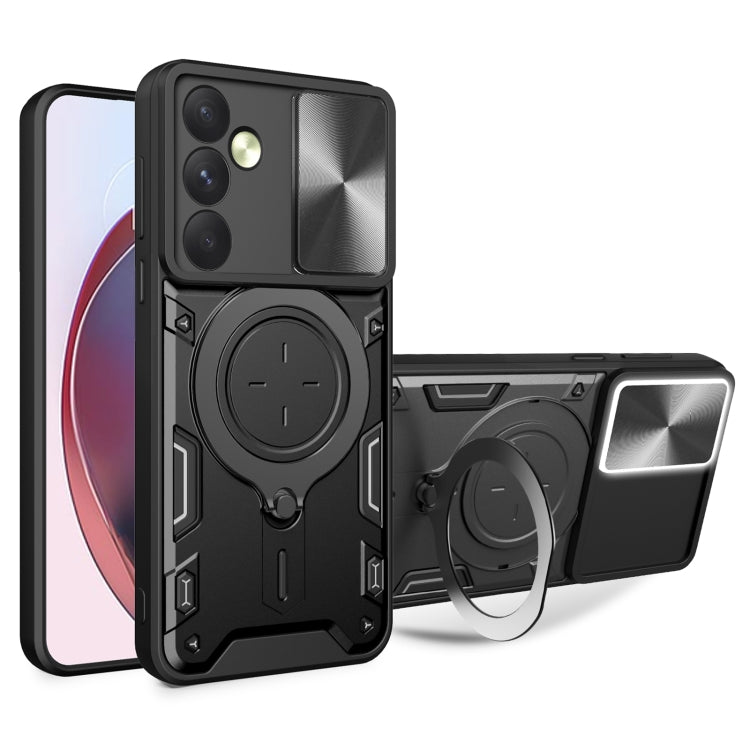 CD Texture Sliding Camshield Magnetic Holder Phone Case, For Samsung Galaxy A35 5G, For Samsung Galaxy S23 FE 5G, For Samsung Galaxy M53 5G, For Samsung Galaxy M33 5G, For Samsung Galaxy A32 4G, For Samsung Galaxy A72 4G / 5G                           ...