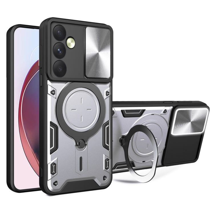 CD Texture Sliding Camshield Magnetic Holder Phone Case, For Samsung Galaxy A35 5G, For Samsung Galaxy S23 FE 5G, For Samsung Galaxy M53 5G, For Samsung Galaxy M33 5G, For Samsung Galaxy A32 4G, For Samsung Galaxy A72 4G / 5G                           ...