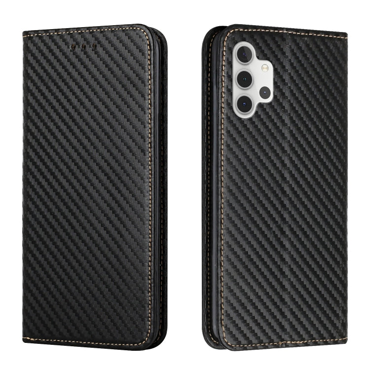 Carbon Fiber Texture Flip Holder Leather Phone Case, For Samsung Galaxy A55, For Samsung Galaxy S24 Ultra 5G, For Samsung Galaxy S23 FE 5G, For Samsung Galaxy S24+ 5G, For Samsung Galaxy A32 4G, For Samsung Galaxy A35, For Samsung Galaxy S24 5G        ...
