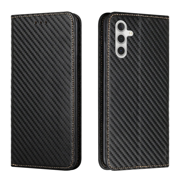 Carbon Fiber Texture Flip Holder Leather Phone Case, For Samsung Galaxy A55, For Samsung Galaxy S24 Ultra 5G, For Samsung Galaxy S23 FE 5G, For Samsung Galaxy S24+ 5G, For Samsung Galaxy A32 4G, For Samsung Galaxy A35, For Samsung Galaxy S24 5G        ...