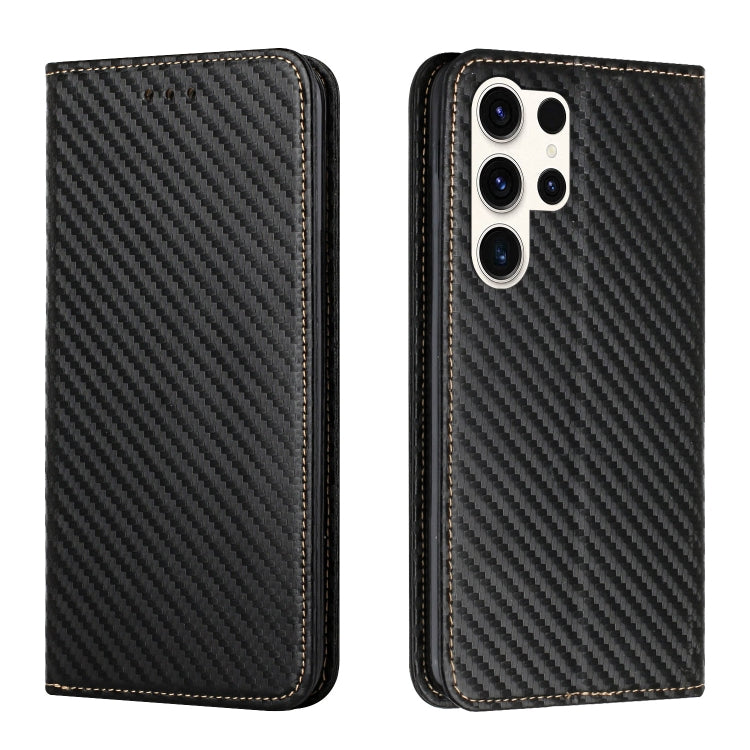 Carbon Fiber Texture Flip Holder Leather Phone Case, For Samsung Galaxy A55, For Samsung Galaxy S24 Ultra 5G, For Samsung Galaxy S23 FE 5G, For Samsung Galaxy S24+ 5G, For Samsung Galaxy A32 4G, For Samsung Galaxy A35, For Samsung Galaxy S24 5G        ...
