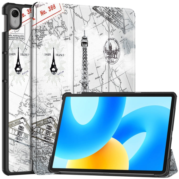 Custer Painted 3-Fold Holder Smart Leather Tablet Case, For Huawei MatePad 11.5 2023