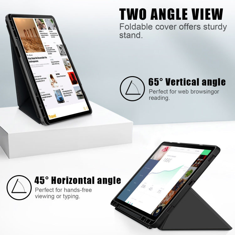 Cloth Texture Multi-folding Horizontal Flip Leather Tablet Case, For Samsung Galaxy Tab S9, For Samsung Galaxy Tab S9+