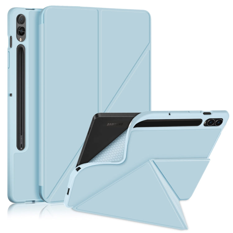 Cloth Texture Multi-folding Horizontal Flip Leather Tablet Case, For Samsung Galaxy Tab S9, For Samsung Galaxy Tab S9+