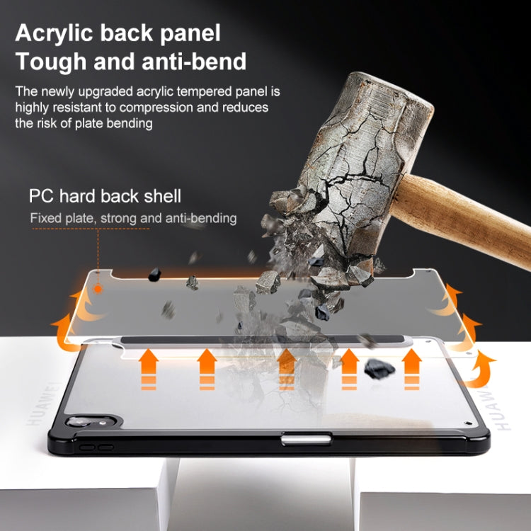 3-Fold Clear Acrylic Leather Tablet Case, For Huawei MatePad Air 11.5 inch, For Huawei MatePad 11 2023