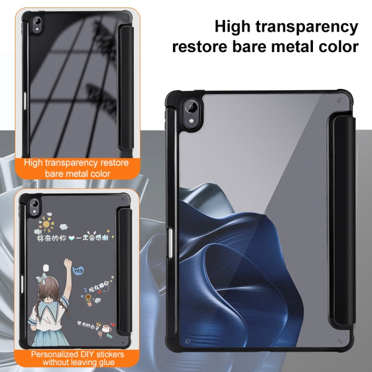 3-Fold Clear Acrylic Leather Tablet Case, For Huawei MatePad Air 11.5 inch, For Huawei MatePad 11 2023
