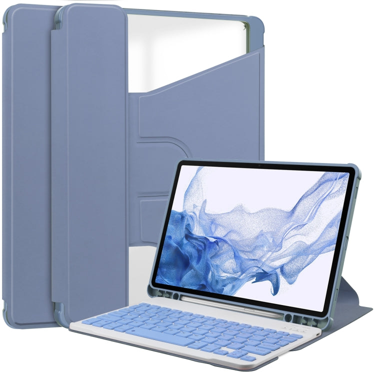 360 Rotation Transparent Smart Leather Case with Keyboard, For Samsung Galaxy Tab A11+, For Samsung Galaxy Tab S9 FE / S10 FE, For Samsung Galaxy Tab S9 FE+ / S10+, For Samsung Galaxy Tab A9+, For Samsung Galaxy Tab S9, For Samsung Galaxy Tab S9+