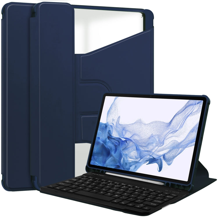 360 Rotation Transparent Smart Leather Case with Keyboard, For Samsung Galaxy Tab A11+, For Samsung Galaxy Tab S9 FE / S10 FE, For Samsung Galaxy Tab S9 FE+ / S10+, For Samsung Galaxy Tab A9+, For Samsung Galaxy Tab S9, For Samsung Galaxy Tab S9+