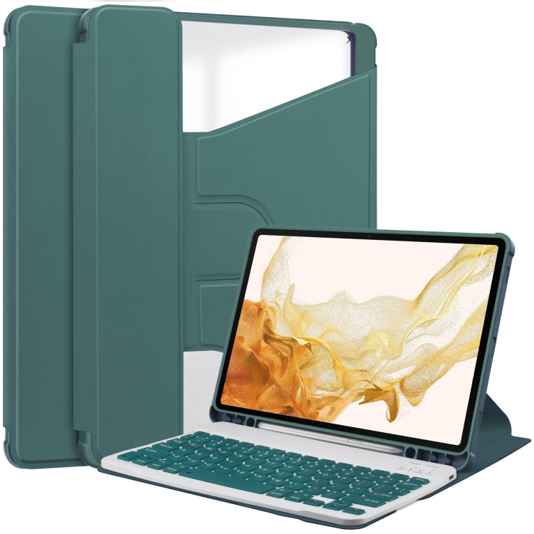 360 Rotation Transparent Smart Leather Case with Keyboard, For Samsung Galaxy Tab A11+, For Samsung Galaxy Tab S9 FE / S10 FE, For Samsung Galaxy Tab S9 FE+ / S10+, For Samsung Galaxy Tab A9+, For Samsung Galaxy Tab S9, For Samsung Galaxy Tab S9+