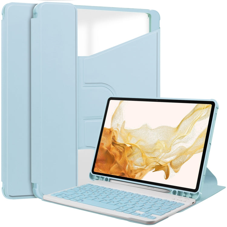 360 Rotation Transparent Smart Leather Case with Keyboard, For Samsung Galaxy Tab A11+, For Samsung Galaxy Tab S9 FE / S10 FE, For Samsung Galaxy Tab S9 FE+ / S10+, For Samsung Galaxy Tab A9+, For Samsung Galaxy Tab S9, For Samsung Galaxy Tab S9+