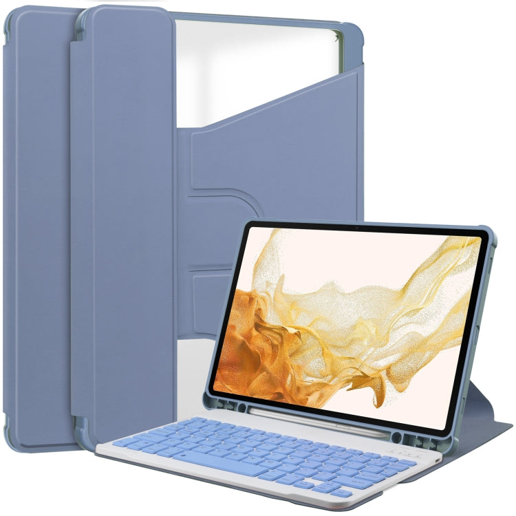 360 Rotation Transparent Smart Leather Case with Keyboard, For Samsung Galaxy Tab A11+, For Samsung Galaxy Tab S9 FE / S10 FE, For Samsung Galaxy Tab S9 FE+ / S10+, For Samsung Galaxy Tab A9+, For Samsung Galaxy Tab S9, For Samsung Galaxy Tab S9+