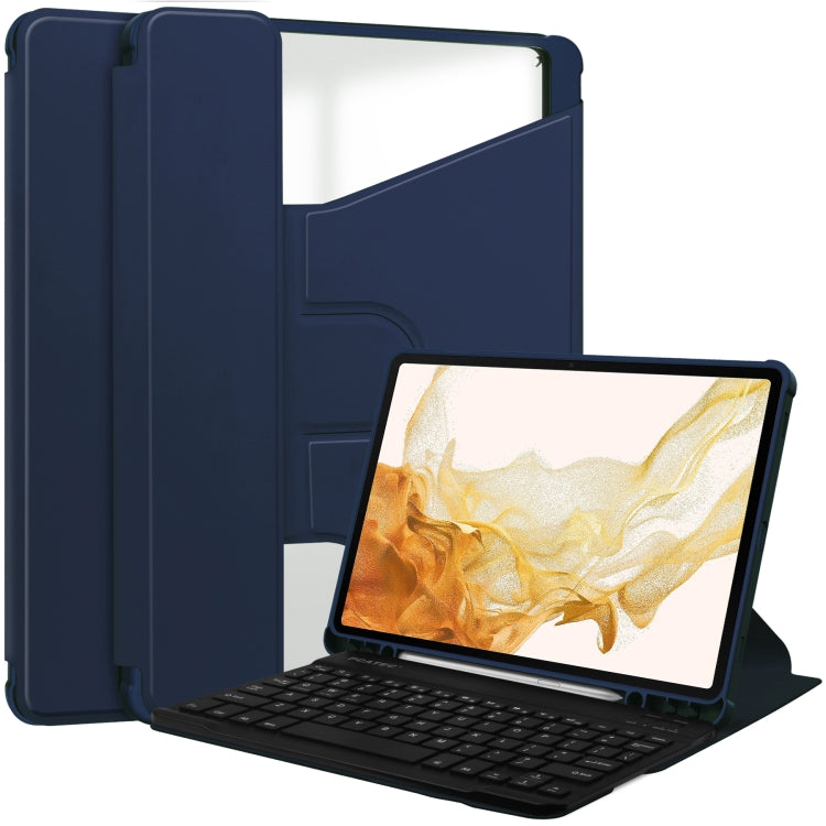 360 Rotation Transparent Smart Leather Case with Keyboard, For Samsung Galaxy Tab A11+, For Samsung Galaxy Tab S9 FE / S10 FE, For Samsung Galaxy Tab S9 FE+ / S10+, For Samsung Galaxy Tab A9+, For Samsung Galaxy Tab S9, For Samsung Galaxy Tab S9+