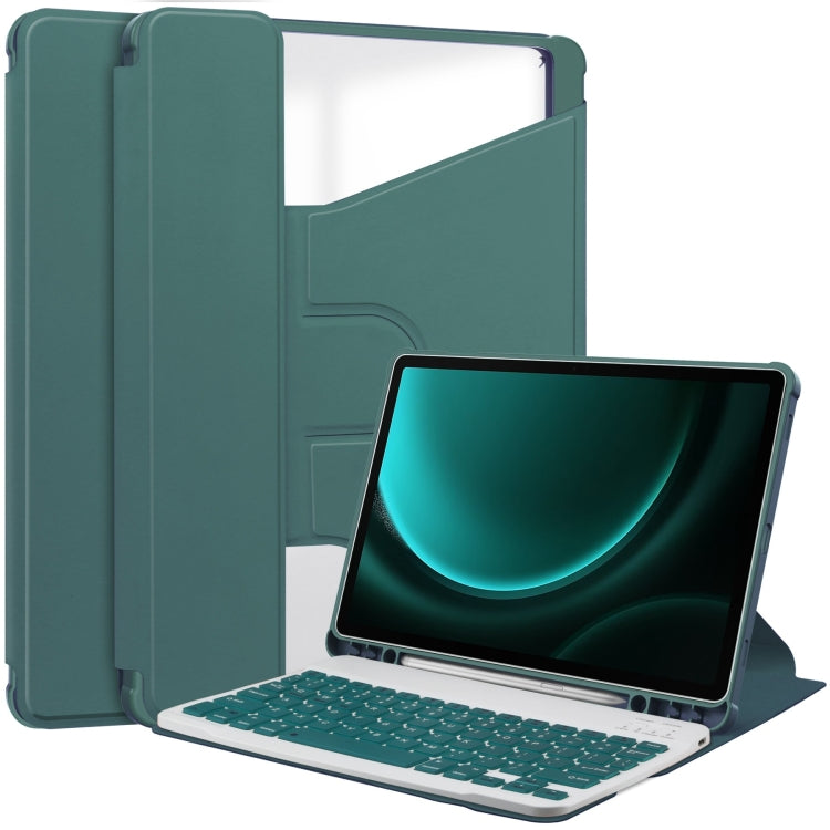 360 Rotation Transparent Smart Leather Case with Keyboard, For Samsung Galaxy Tab A11+, For Samsung Galaxy Tab S9 FE / S10 FE, For Samsung Galaxy Tab S9 FE+ / S10+, For Samsung Galaxy Tab A9+, For Samsung Galaxy Tab S9, For Samsung Galaxy Tab S9+
