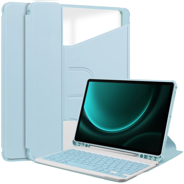 360 Rotation Transparent Smart Leather Case with Keyboard, For Samsung Galaxy Tab A11+, For Samsung Galaxy Tab S9 FE / S10 FE, For Samsung Galaxy Tab S9 FE+ / S10+, For Samsung Galaxy Tab A9+, For Samsung Galaxy Tab S9, For Samsung Galaxy Tab S9+