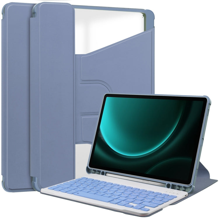 360 Rotation Transparent Smart Leather Case with Keyboard, For Samsung Galaxy Tab A11+, For Samsung Galaxy Tab S9 FE / S10 FE, For Samsung Galaxy Tab S9 FE+ / S10+, For Samsung Galaxy Tab A9+, For Samsung Galaxy Tab S9, For Samsung Galaxy Tab S9+