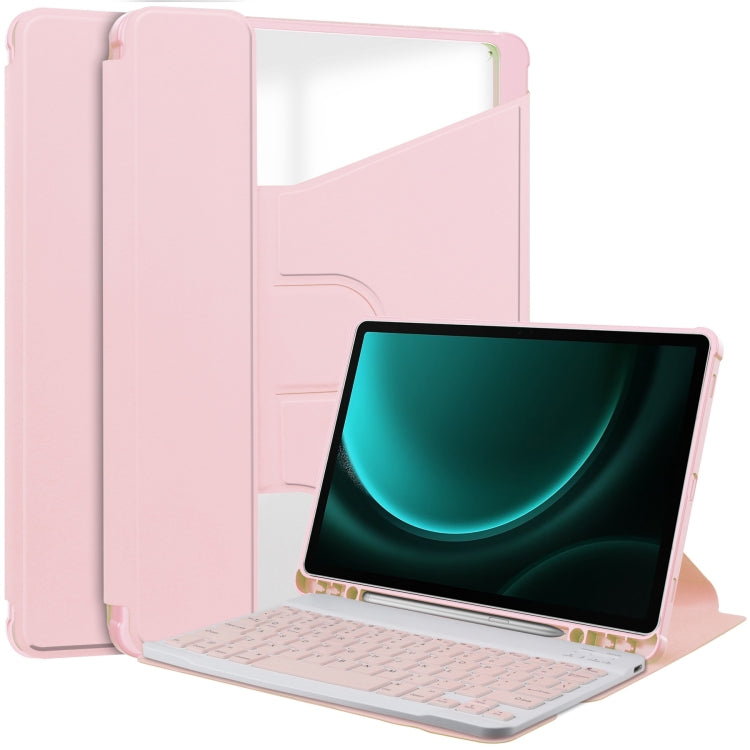 360 Rotation Transparent Smart Leather Case with Keyboard, For Samsung Galaxy Tab A11+, For Samsung Galaxy Tab S9 FE / S10 FE, For Samsung Galaxy Tab S9 FE+ / S10+, For Samsung Galaxy Tab A9+, For Samsung Galaxy Tab S9, For Samsung Galaxy Tab S9+